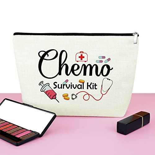 Mxrymvu Chemo Care Package for Women Makeup Bag Chemo Nurse Gifts Cosmetic Bag Chemotherapy Gift for Women Breast Cancer Nurses Gifts Zipper Pouch Cancer Nurse Thank You Gift Travel Pouch