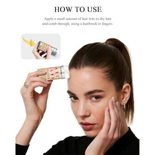 5Pcs Set: Hair Wax Stick, Hair Finishing Stick, Slick Back Hair Brush - Smooths Flyaways, Tames Frizz, Sleek Ponytails Buns - Taming Wand for Women Style Edges - Styling Accessories for Girls & Kids