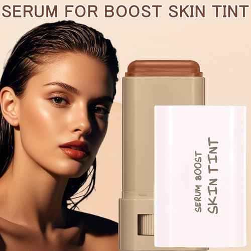 Tinted Moisturizer Stick Serum for Boost Skin Tint, Multiuse Solid Tinted Moisturizing Foundation Stick, Natural Makeup, Solid Beauty Balm for Foundation and Contour Concealer