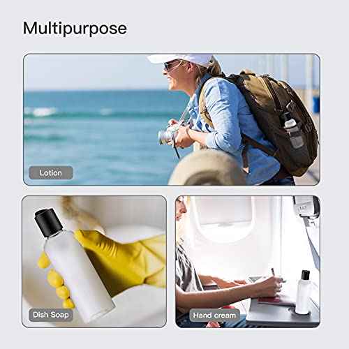 Travel Bottles for Toiletries 3.4 oz - Travel Size Containers for Shampoo Plastic - Small Empty Lotion Squeeze Bottle for Liquid TSA Approved - Leak Proof Mini Conditioner Refillable Clear 100ml