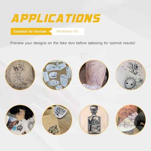 Tattoo Fake Skin with Transfer Paper - Narkysus 40Pcs Tattoo Skin and Tracing Paper Kit for Practice Including 20Pcs Tattoo Practice Skin and 20Pcs Thermal Stencil Transfer Paper for Tattoo Kit