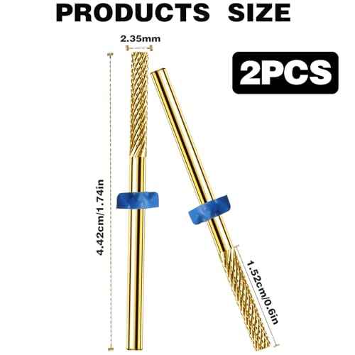 2Pcs Nail Drill Bits, Carbide Drill Bits Remover Cuticle Bit for Nail Drill Cleans Dead Nail Supplies, Drill Bits Nail Tech Suitable for Electric Nail File Nail Bits Cuticle Drill Bits for Nails