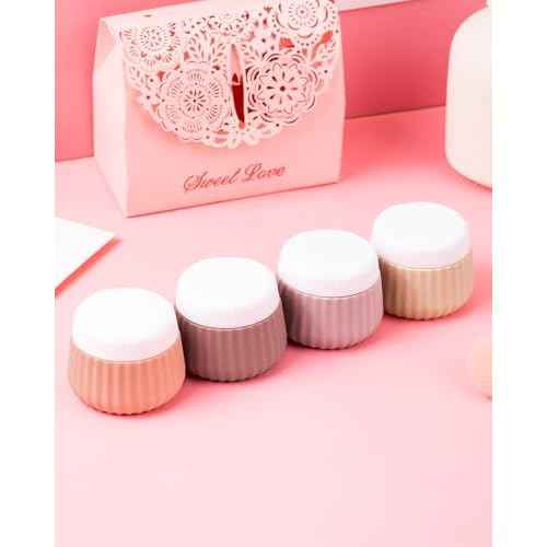 Travel Containers for Toiletries 4 Pack, TSA Approved Travel Size Toiletries, Portable Size Containers, With Clear Bag Leak Proof Silicone Jars, Essentials Creams Jars Carrying Small Items