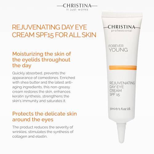 -CHRISTINA- Forever Young Eye Cream with SPF 15 | Cream with Vitamin K Hydrates, Rejuvenates, Revitalizes the Skin 30ml