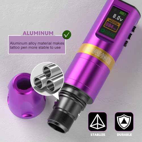 Wormhole Tattoo Gun Kit Wireless Tattoo Machine Kit with Digital LED Display 1,800 mAh Tattoo Kit Power Supply Smart Tattoo Pen Kit Tattoo Cartridge Needles for Tattooist WTK285