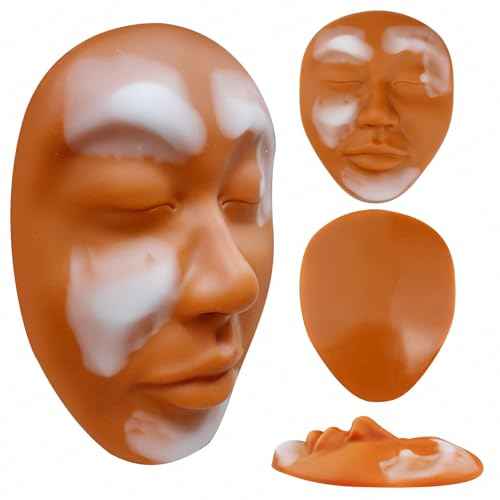 3D Vitiligo Skin Camouflage Tattoo Practice Face ? Premium Silicone Full Face Practice Skin for Permanent Makeup, Perfect for Tattoo Artists and Beginners