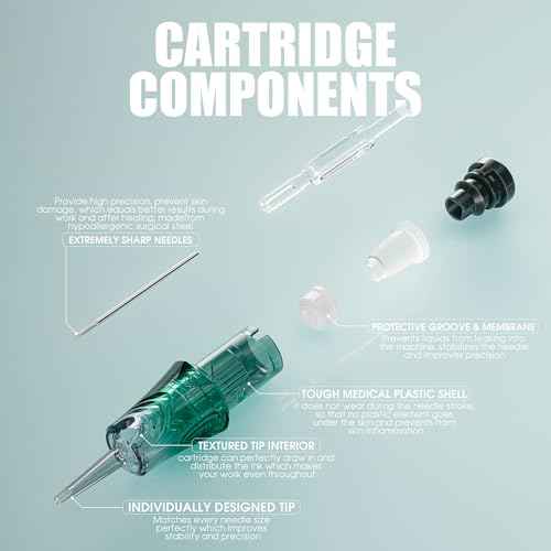 Dragonhawk Yue Magnum Tattoo Needles - 20Pcs 1207M Disposable Tattoo Cartridge Needles Color Packing Professional Tattoo Supplies for Rotary Pen Machine Gun
