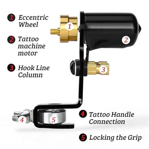 ATOMUS Tattoo Machine Shader & Liner Assorted Tattoo Motor Gun Kits Supply For Artists (Black)