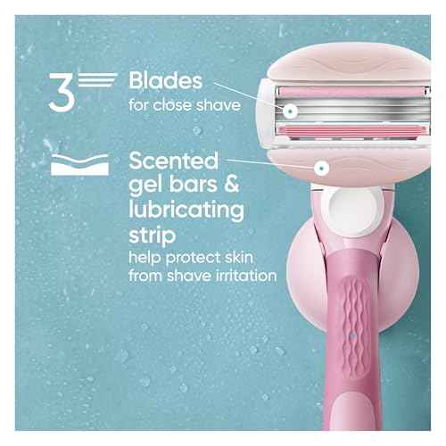 Gillette Venus ComfortGlide White Tea Women's Razor Blades, 3-Blade Razor Refills, 6 Count