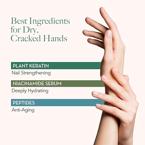 Bodipure Premium Hand Mask Keratin Gloves 3pk of Moisturizing Gloves for Dry Cracked Hands Plus Touchscreen White Cotton Gloves 1pk for Dry Hands to Fully Absorb The Cream.