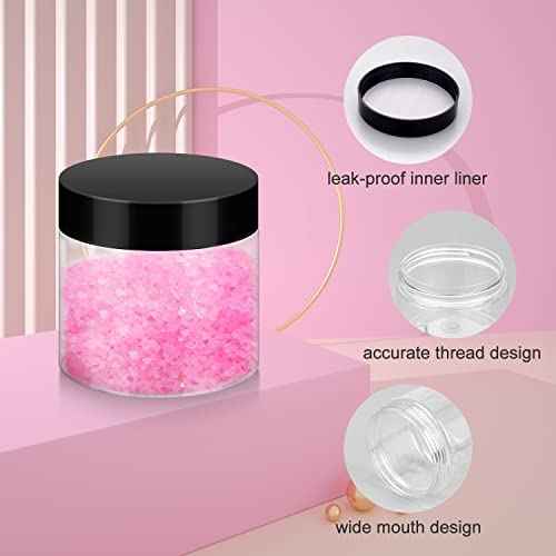 36 Pack 2 OZ Plastic Jars with Lids, BPA Free, Reusable, Refillable Transparent Cosmetic Containers for Bath Salts, Cosmetics, Powders, Beauty Product and Small Accessories