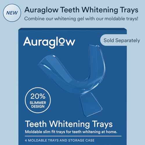 Auraglow 35% Teeth Whitening Gel Syringe Refill Pack, 35% Carbamide Peroxide, 30 Whitening Treatments, (3) 5mL Whitening Gel Syringes, Sensitive Teeth Whitening