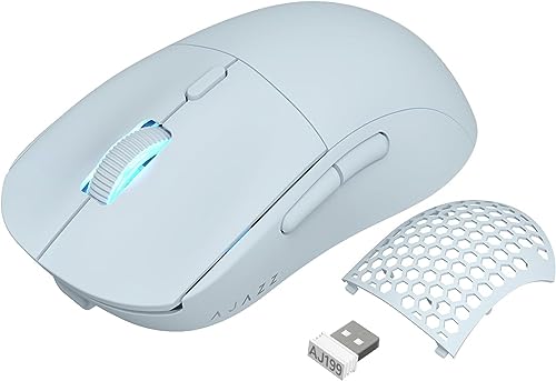 AJAZZ AJ199 Wireless Gaming Mouse,59G Ultra Lightwieght-Huanuo Micro Switch-26K PAW3395 Sensor-40Hrs Battery Life-2.4G/USB-C Mouse Gaming -Wireless Computer Mouse 6 Programmable Buttons,100% PTFE Feet