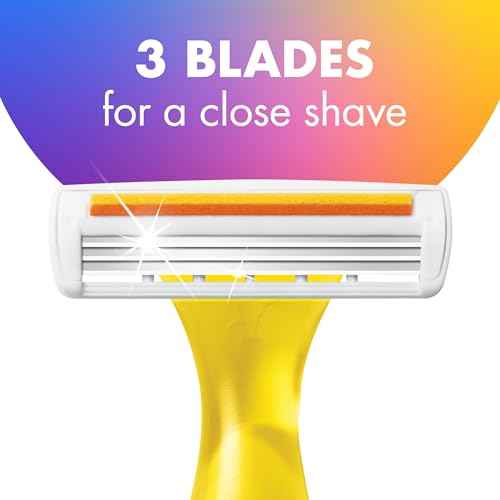 BIC Soleil 3 Colors Women's Disposable with 3 Blade Razors, Aloe Vera and Vitamin E Lubricating Strip for Enhanced Glide, 14-Pack, Stocking Stuffers for Women