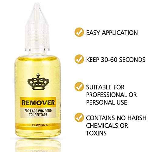 Fast Acting Remover for Tape-in Hair Extensions, Wig Glue, and Double-Sided Extension Tape (One Bottle)