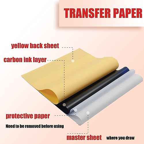 SOTICA 30PCS Tattoo Skin Practice Kit 10PCS Tattoo Fake Skins with 20PCS Transfer Papers Piel Sint?tica Para Tatuar with Stencil Paper