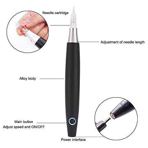 Wireless Permanent Eyebrow Makeup Pen Professional Rechargeable Rotary Machine Device With 10PCS Needles For Eyebrows,Eyeliners, Lips