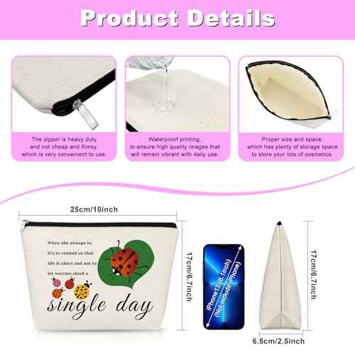 Ladybug Lover Gift Ladybug Makeup Bag Good Luck Ladybug Gift for Women Inspirational Friendship Gift for Friends Lady Bug Cosmetic Bag Birthday Christmas Gift for Girls Daughter Travel Toiletry Pouch