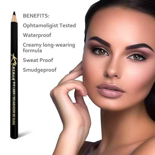 Eyeliner Pencil, Glide On, Waterproof, Ultra Smooth & Creamy Application, Long-Lasting, Matte Finish Versatility, Smudge-Proof, Ophthalmologist Tested, Cruelty Free & Vegan, #43 Plum