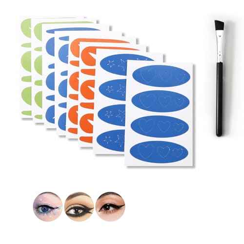 8 Sheets Eyeliner Stencil Stickers, Star Eye Winged and Smokey Eyeshadow Applicators Shaper Tool, Makeup Stencils Stickers for All Eye Shapes