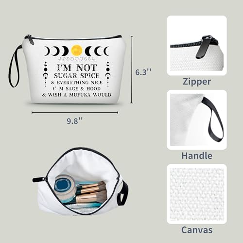 Spiritual Unusual Birthday Gift for Women Teenager Girl Small Cosmetic Makeup Bag for Purse Witch Stuff