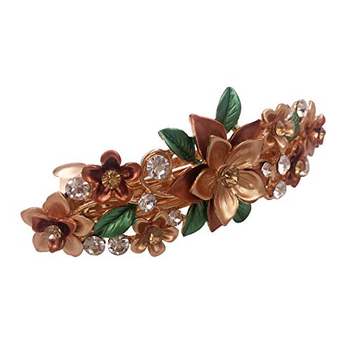 4PCS Luxurious Flower Metal French Barrettes Hair Clasps Accessories Women Girls