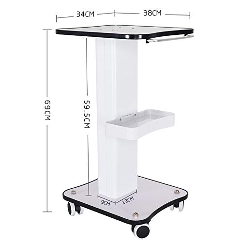 3-Tier Rolling Esthetician Cart with Storage Trays, 88lbs Capacity Aluminum Mobile Beauty Salon Trolley Cart with Locking Wheels