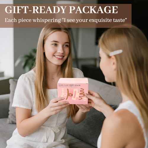 Matte Non-Slip Large Hair Clips for Women 8PCS (4 Beige+4 Khaki), Durable Claw Clips for Women/Girls | Gift-Ready Neutral Hair Accessories for Daily & Special Occasions