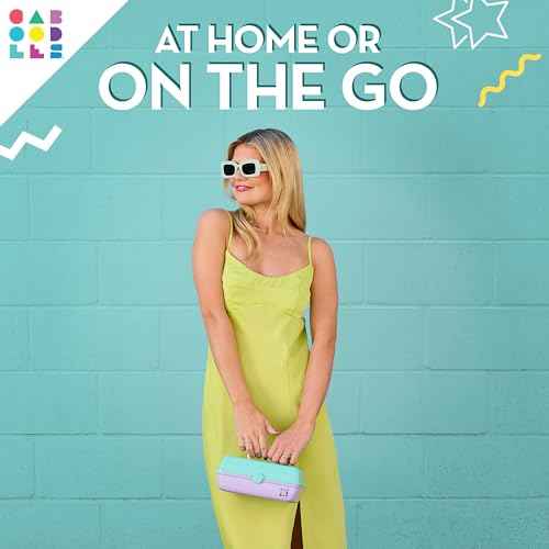 Caboodles Pretty in Petite Makeup Box, Hard Plastic Organizer Box, 2 Swivel Trays, Fashion Mirror, Secure Latch for Safe Travel