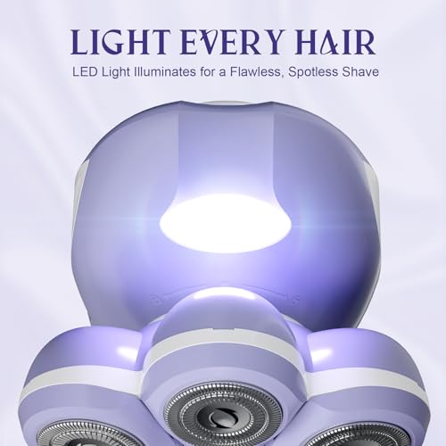 7D Electric Razor for Women: Fast & Painless Full-Body Shaver for Legs & Face ? Waterproof Hair Remover with Light & Travel Cover ? Wet/Dry Use, Smooth Close Shave, Birthday Christmas Gift