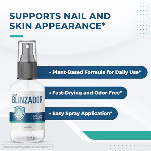 Blinzador ? Natural Spray for Foot & Nail with Plant-Based Ingredients ? Fast-Drying, Odorless, Easy-to-Use | 1oz (30ml), 1 Month Supply