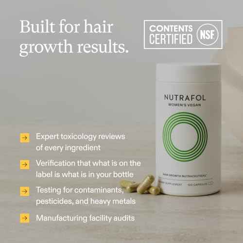 Nutrafol Women's Hair Growth Supplements, for Women 18-44 Years Old, Clinically Tested for Visibly Thicker, Stronger Hair, 100% Vegan Ingredients, Dermatologist Recommended - 1 Month Supply, 1 Pouch