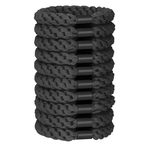 JessLab Black Hair Ties, 10 Pcs Elastic Hair Ties for Women Girls, No-Damage Non-Slip Hair Bands Braided Hair Elastics Ponytail Holders Headband Accessory for Girls Women Ladies