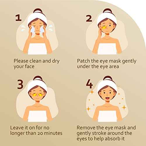 Under Eye Patches (30 Pairs), 24K Gold Under Eye Mask for Puffy Eyes, Dark Circles,Bags and Wrinkles with Collagen,Relieves Pressure and Reduces Wrinkles,Revitalises and Refreshes Your Skin