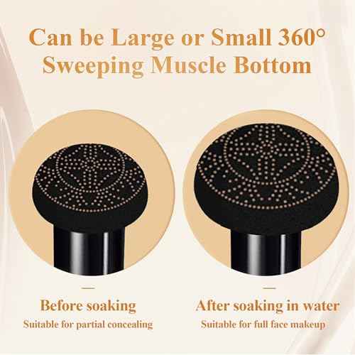 Mushroom Head Air Cushion CC Cream - Moisturizing & Oil Control BB Cream Foundation Create Long-Lasting, Waterproof Makeup Base Primer, Concealer Full Coverage for All Skin Types (Natural)