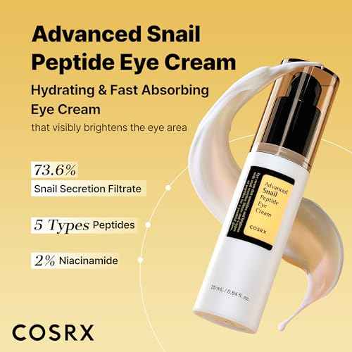 COSRX Snail Mucin Peptide Under Eye Cream, 0.84 fl oz, 73.7% Snail Mucin and Niacinamide, Eye Care, Eye Cream Anti Aging, Dark Circles, Korean Skin Care