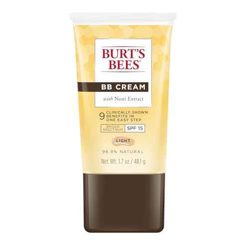 Burt's Bees BB Cream With SPF 15, Broad-Spectrum Sunscreen Tinted Lotion for All Skin Types, 98.9 Percent Natural Origin Skin Care, Light, 1.7 oz. Tube