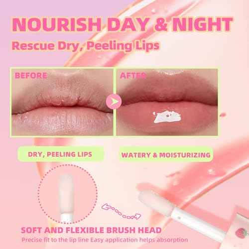 Fruit-Flavored Plumping Lip Oil Set 4 Packs Moisturizing Lip Glow Oil Long Lasting Nourishing Lip Gloss Set No-Sticky Gloss Lip Balm Lip Care