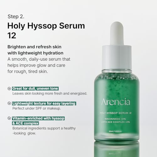 Arencia Glass Skin Renewal Set, 5-Step Korean Skincare Routine Bundle for Spotless Skin, Dark Spot Treatment, Hydrating