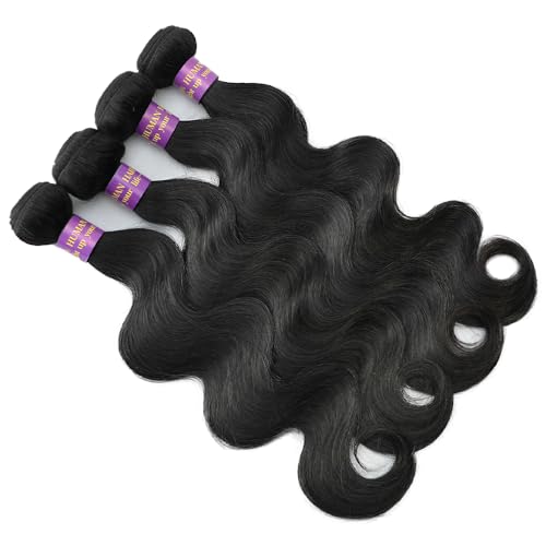 14A Human Hair Bundles 16 Inch Body Wave Bundles Human Hair 100% Unprocessed Brazilian Virgin Hair Body Wave 1 Bundle Human Hair Extensions for Women Natural Color Quick Weave