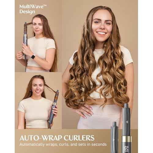 FanttikSolo 6 in 1 AirWave Air Auto Wrap Styler, Ionic Hair Dryer Brush for Curling, Straightening, Volumizing and Drying, Hair Multi-Stylers with Storage Bag, Curlers, Smooth Brush, Concentrator