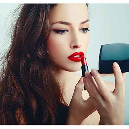 Fashion Compact Cosmetic Mirror, Elegant Compact Purses Makeup Mirror, Small Compact Mirror 2 x 1 Magnification, Square, Perfect for Purses - Travel, Black