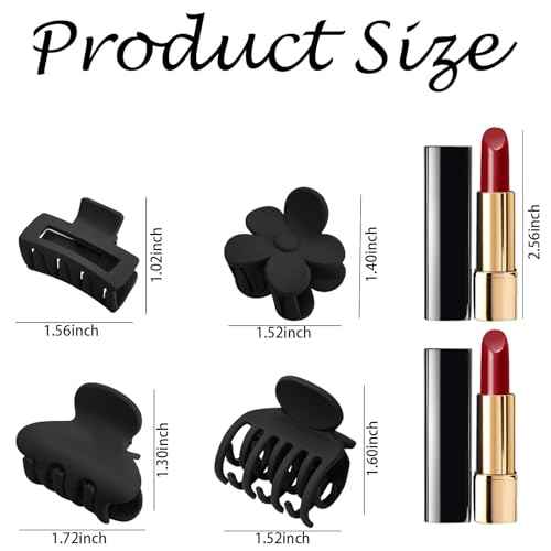 Small Claw Clips for Thin/Medium Thick Hair,12Pcs 1.5 Inch Mini Matte Tiny Jaw Clips for Women Girls 4 Style Nonslip