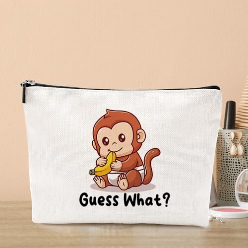 Funny Cute Makeup Bag Monkey Gifts for Girls Monkey Supplies Accessories Cosmetic Bag for Women Girls Daughter Animal Lovers Sister Best Friends Pet Coworker Graduation Mothers Day Christmas Birthday