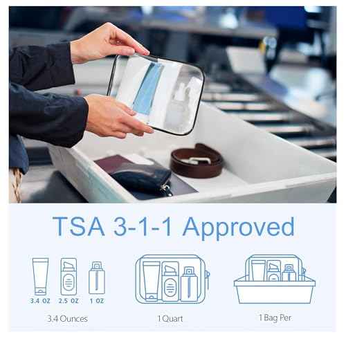 Clear Makeup Bag, 2 Pack TSA Approved Toiletry Bag for Travel Size Toiletries, Quart Size Clear Cosmetic Organizer bag for Women Men, Carry on Airport Airline Compliant Bag(Black-2pcs)