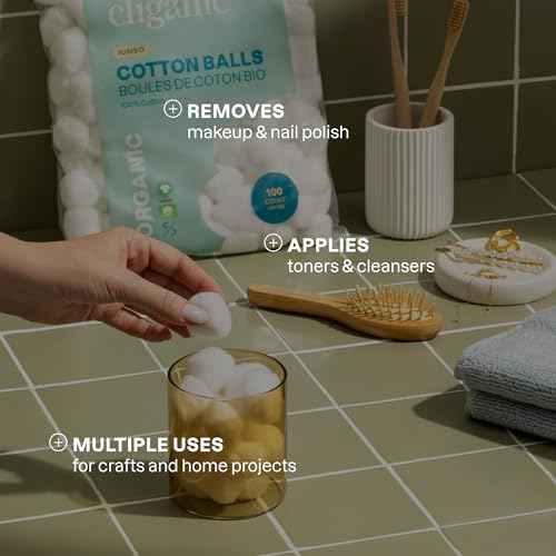 Cliganic Organic Super Jumbo Cotton Balls (100 Count) - Hypoallergenic, Absorbent, Large Size, 100% Pure (Packaging May Vary)