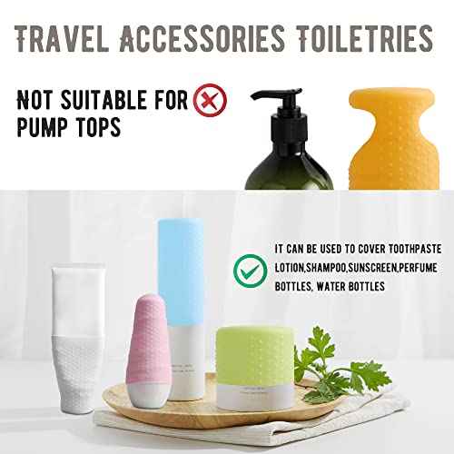 YUBIRD 10 PCS Silicone Bottle Sleeves for Travel Toiletries,Leak-Proof Covers,Cruise Essentials for Women and Men,Travel Must-Haves,Colorful Elastic Sleeves