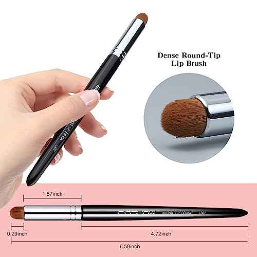 Lip Brush, EIGSHOW Lip Smudge Brush Round head for Gloss Lipstick, Multi-purpose Makeup Blending Applicator, Reusable (L307)