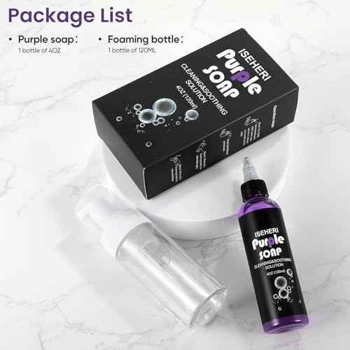 Ultra Concentrated Purple Tattoo Soap 4OZ with Foaming Bottle 120ml, Tattoo Supplies for Tattoos Piercings, Clean Skin Equipment