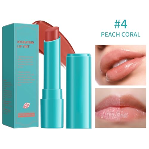 BERRALOYE 4Pcs Tinted Lip Balm Set, Hydrating Moisturizing Lip Gloss with Vitamin E, Long-Lasting Waterproof & Non-Sticking Color for Daily Nourishing Care